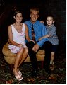 john, Kim and Carter 2002 wedding dinner photo